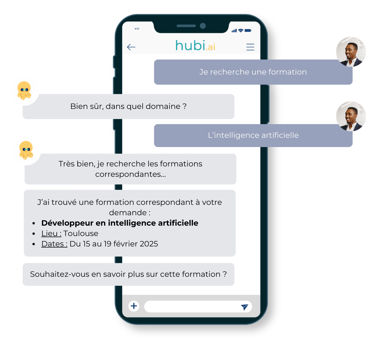 Une recherche de formation assistée par chatbot